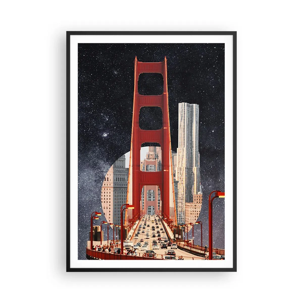 Póster en marco negro - Siempre en el centro - 70x100 cm