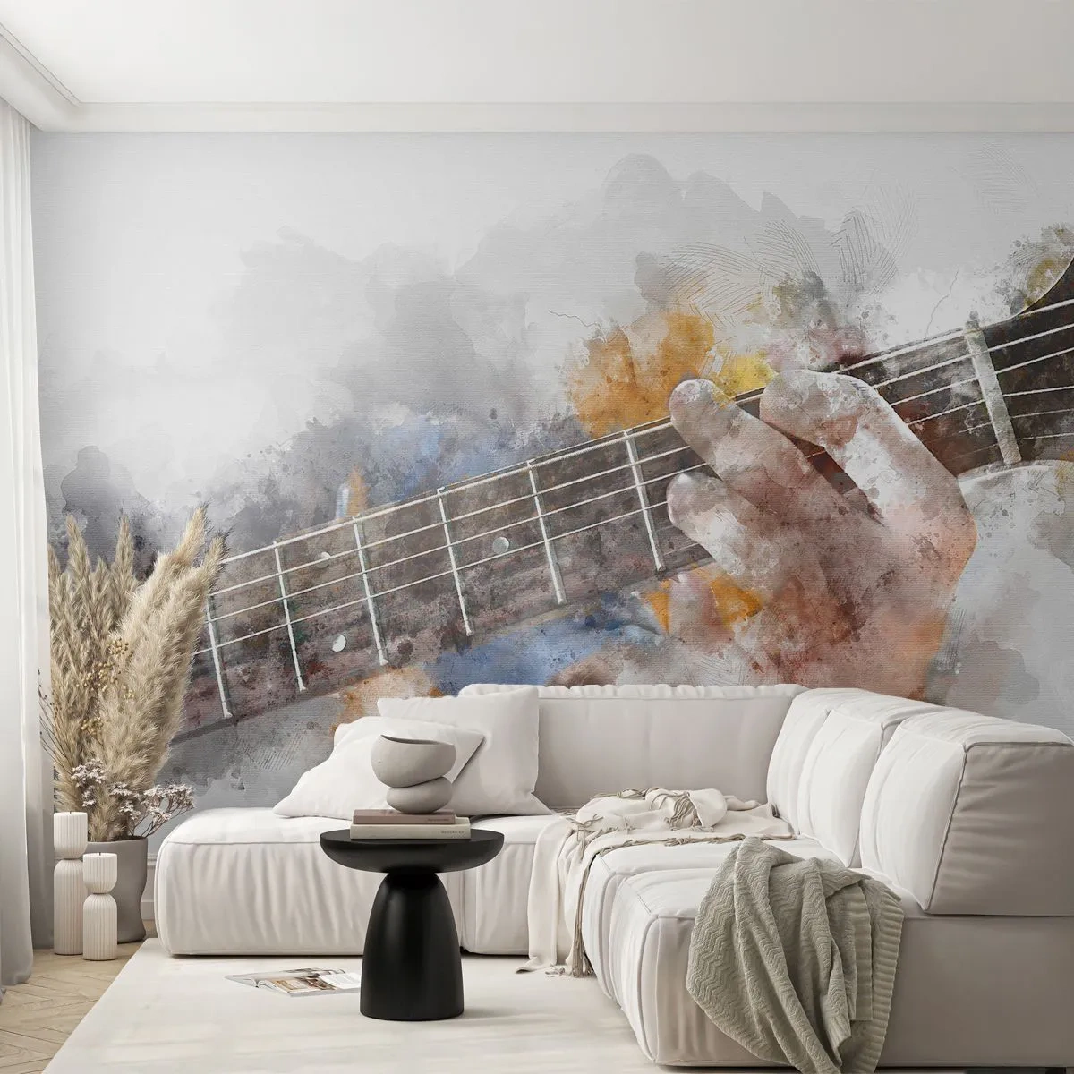 Fotomural Premium Sand - Poesía entre las cuerdas - Música, Guitarra, Gráficos - 150x105 cm