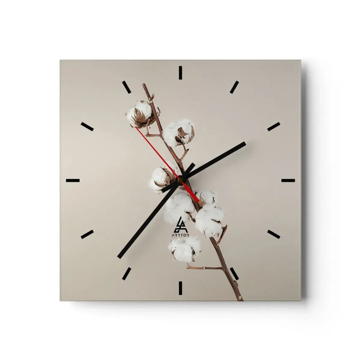 Reloj de pared - Reloj de vidrio - En la fuente de la suavidad - 40x40 cm