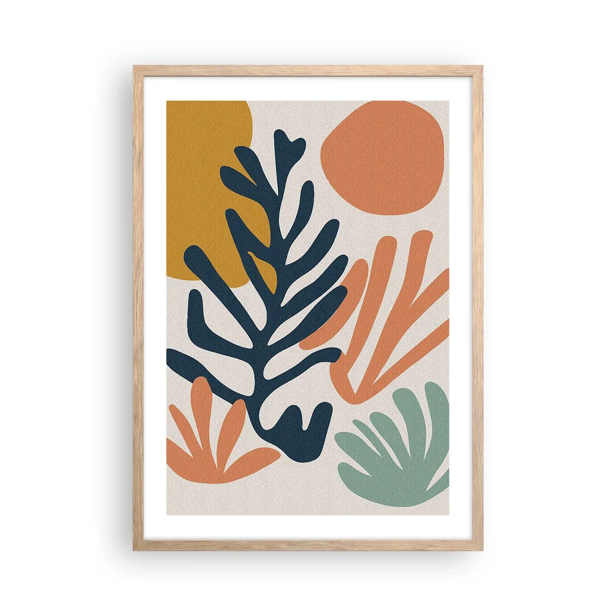 Póster en marco roble claro - Mares de coral - 50x70 cm