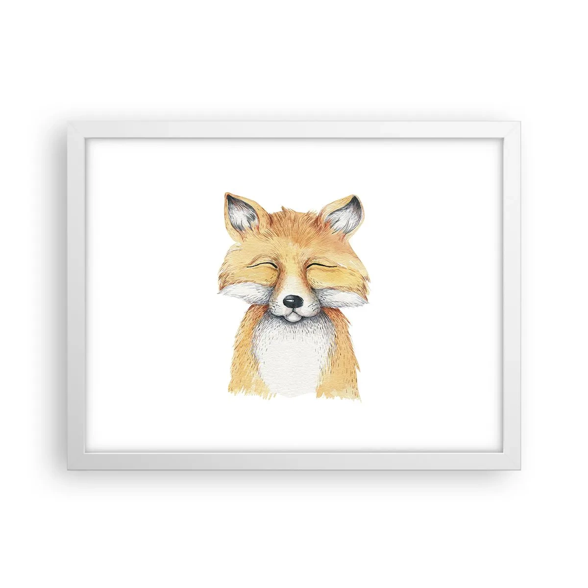 Póster en marco blanco - Humor de zorro - 40x30 cm