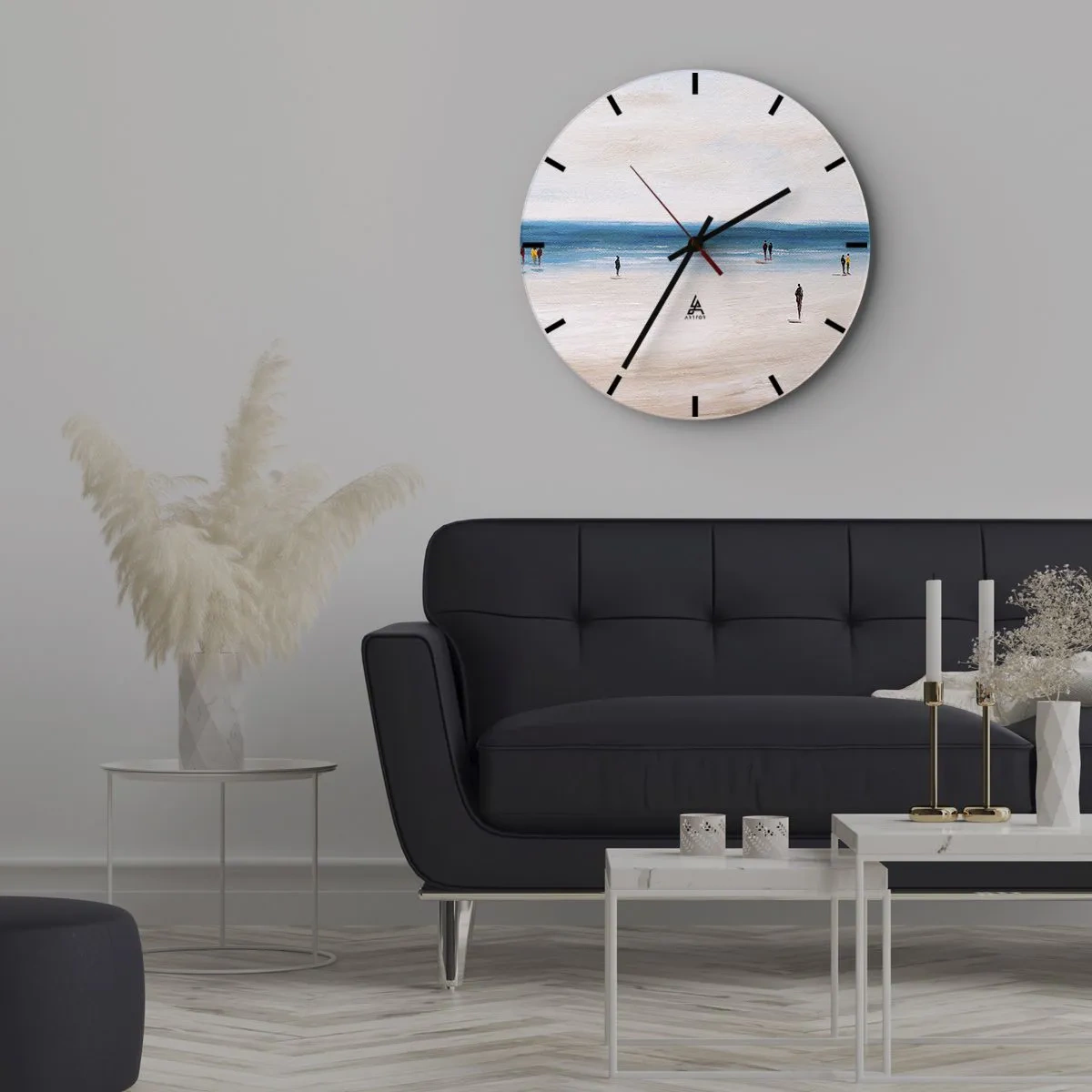 Reloj de pared - Reloj de vidrio - Necesidad natural - 40x40 cm