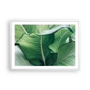 Póster en marco blanco - Vida intensamente verde - 70x50 cm