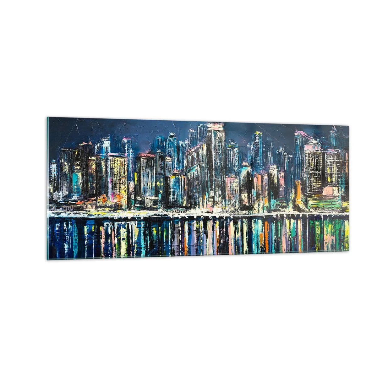 Cuadro sobre vidrio - Impresiones sobre Vidrio - Una cascada de luces - 100x40 cm