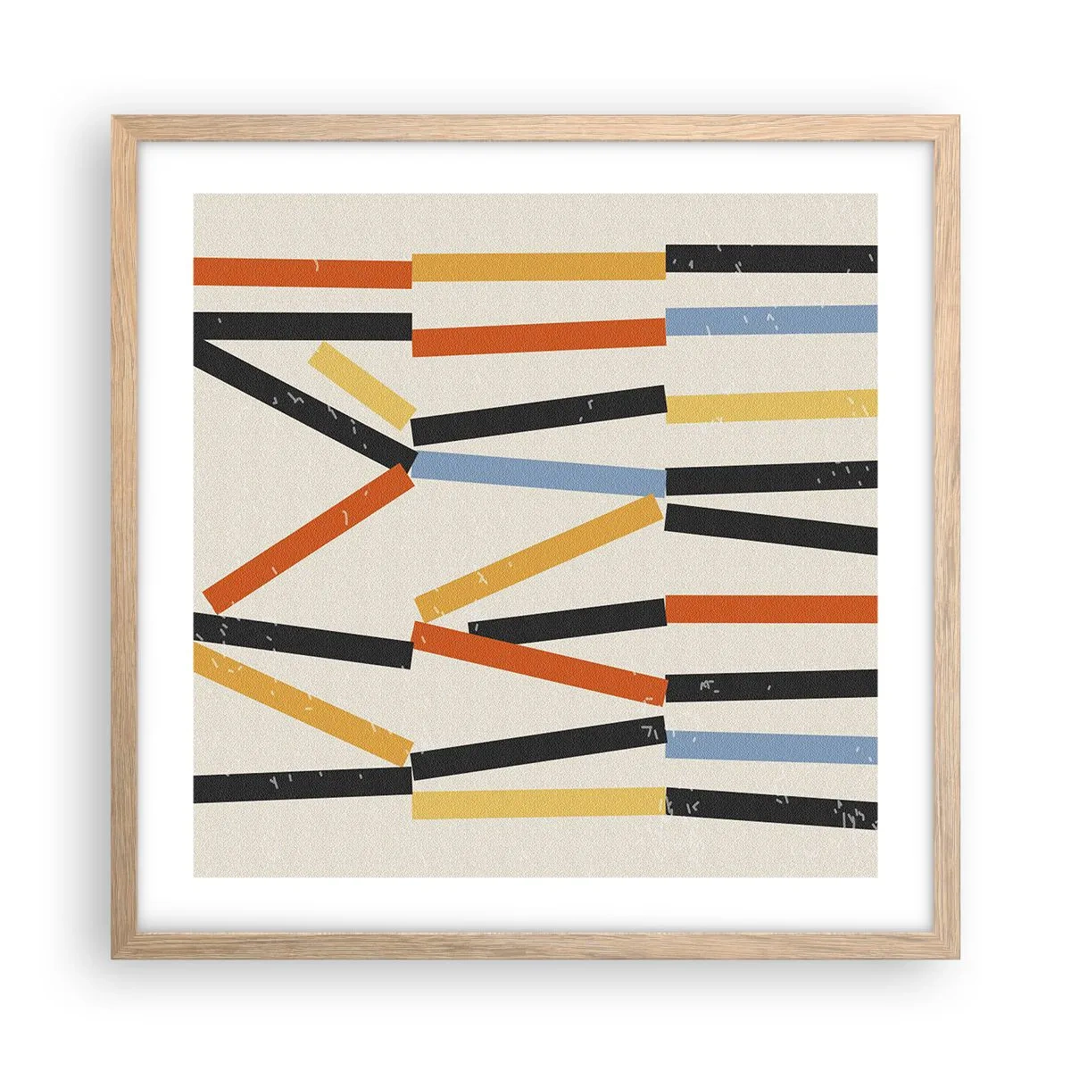 Póster en marco roble claro - Composición horizontal - 50x50 cm