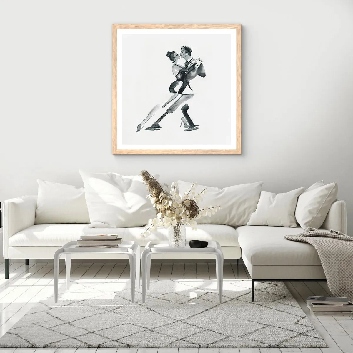 Póster en marco roble claro - Todos al son de la música - 50x50 cm