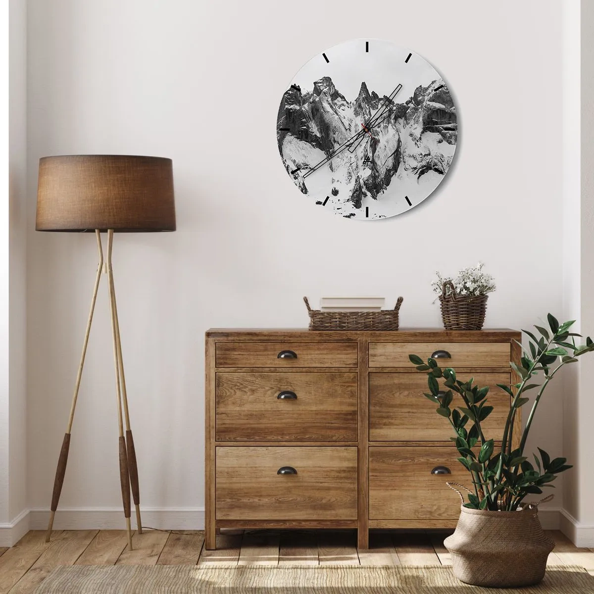 Reloj de pared - Reloj de vidrio - Cresta amenazante - 30x30 cm