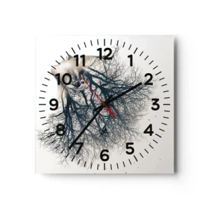 Reloj de pared - Reloj de vidrio - Escuchando el susurro de un árbol - 30x30 cm