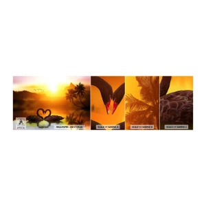 Muestra De Fotomural Standard Eco - Todo a juego - Corazón, cisnes, Palmera de cocos - 100x30 cm