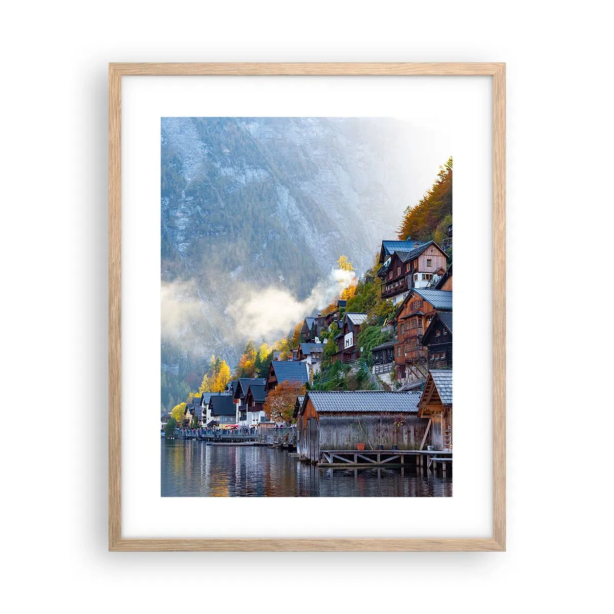 Póster en marco roble claro - Ambiente alpino - 40x50 cm