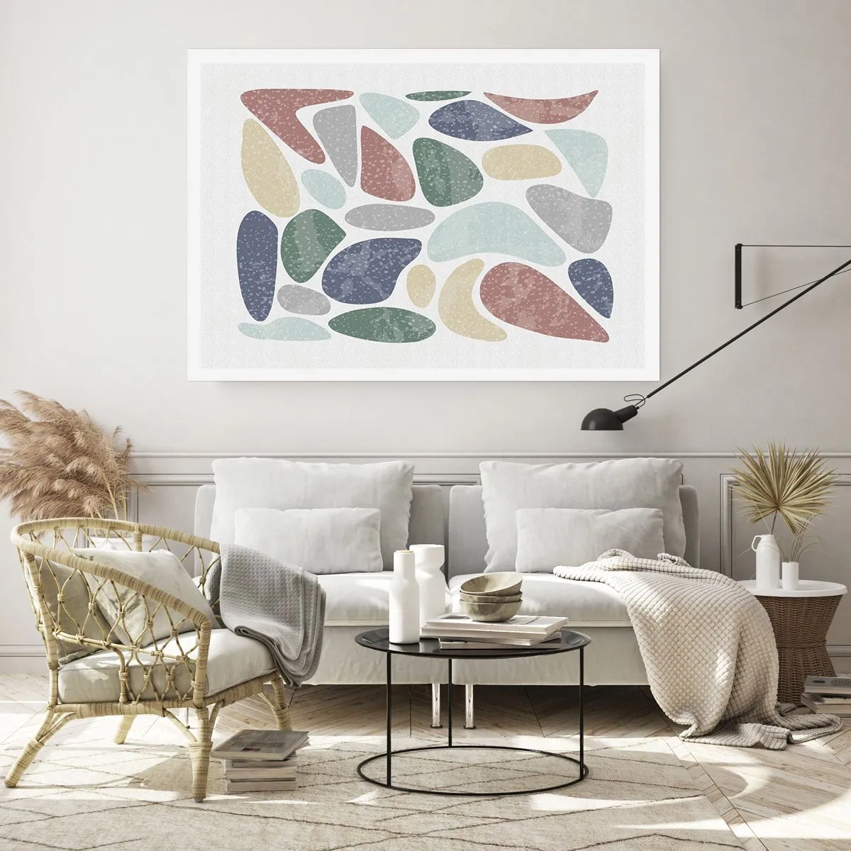 Póster - Mosaico de colores empolvados - 91x61 cm