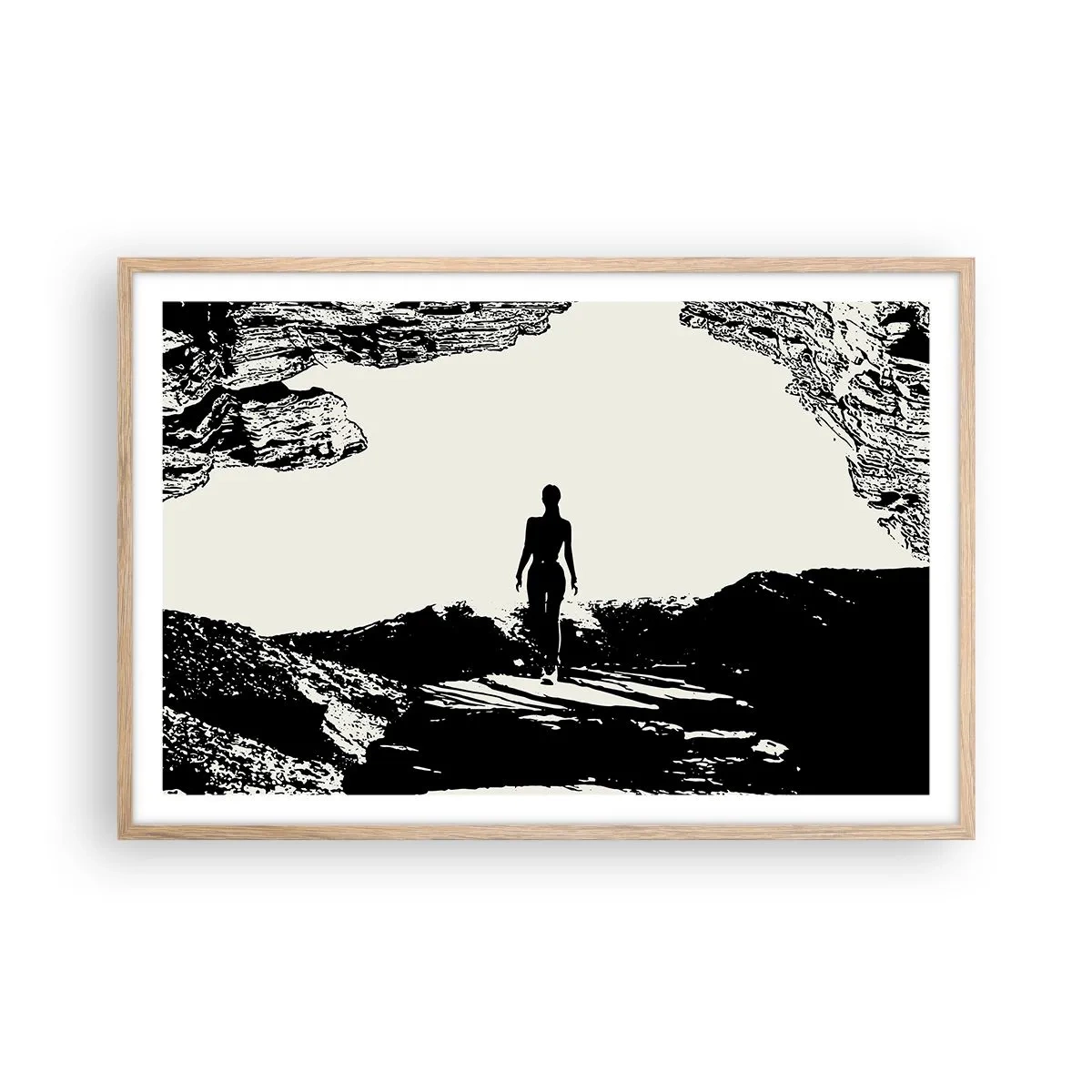 Póster en marco roble claro - Una nueva mirada - 91x61 cm