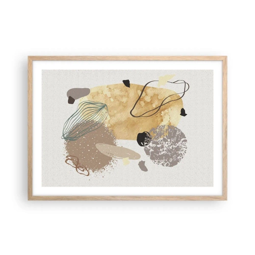 Póster en marco roble claro - Plumología aplicada - 70x50 cm