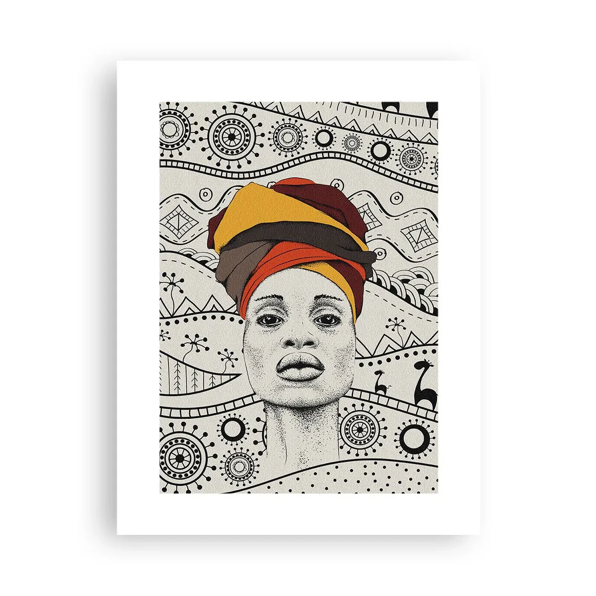 Póster - Retrato africano - 30x40 cm