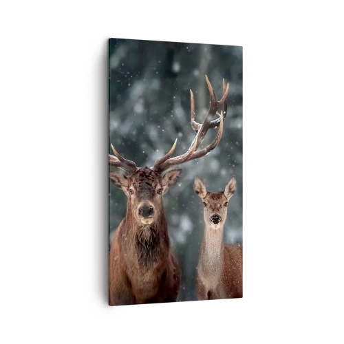 Cuadro sobre lienzo - Impresión de Imagen - El señor y la señora del bosque - 45x80 cm