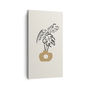 Cuadro sobre lienzo - Impresión de Imagen - Monstera - un adorno para el hogar - 45x80 cm