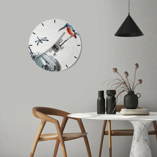 Reloj de pared - Reloj de vidrio - La vida de la pradera - 30x30 cm
