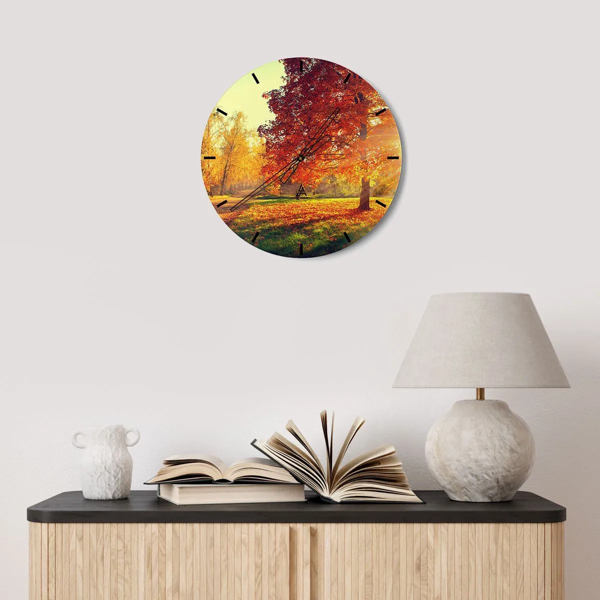 Reloj de pared - Reloj de vidrio - El rojo es hermoso - 40x40 cm