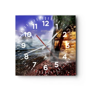 Reloj de pared - Reloj de vidrio - Paisaje surrealista - la naturaleza única - 40x40 cm