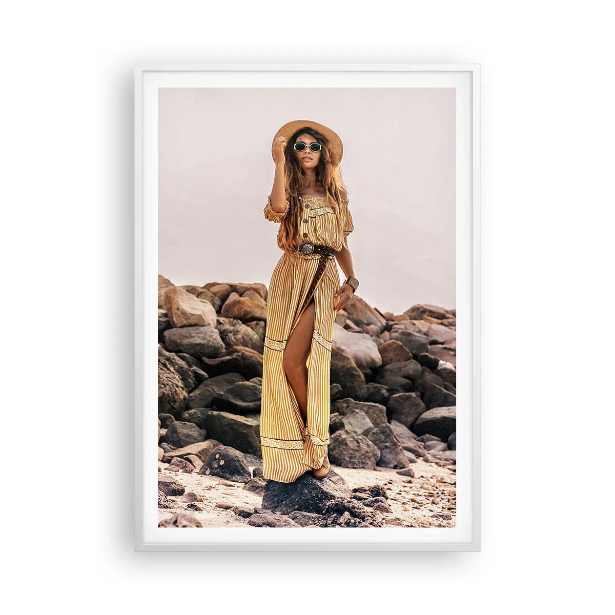 Póster en marco blanco - La magia de las piedras - 70x100 cm