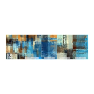 Muestra de fotomural autoadhesivo Deluxe Sticker - A través del velo azul - Abstracción, Pedazo, Pintar - 100x30 cm