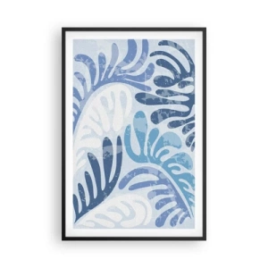 Póster en marco negro - Helechos azules - 61x91 cm