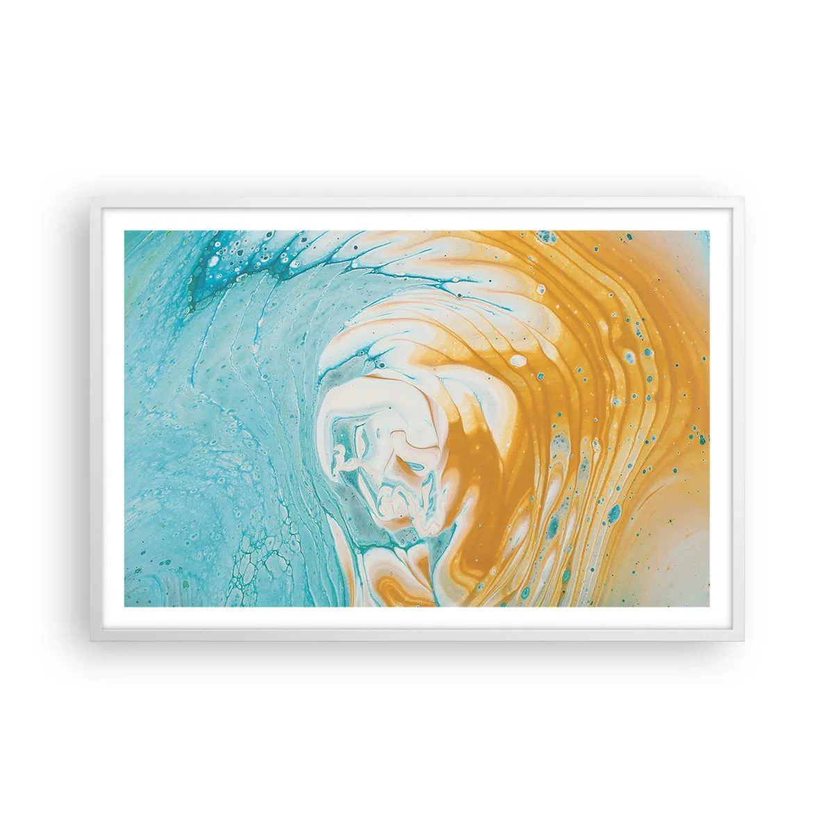 Póster en marco blanco - Remolino pastel - 91x61 cm
