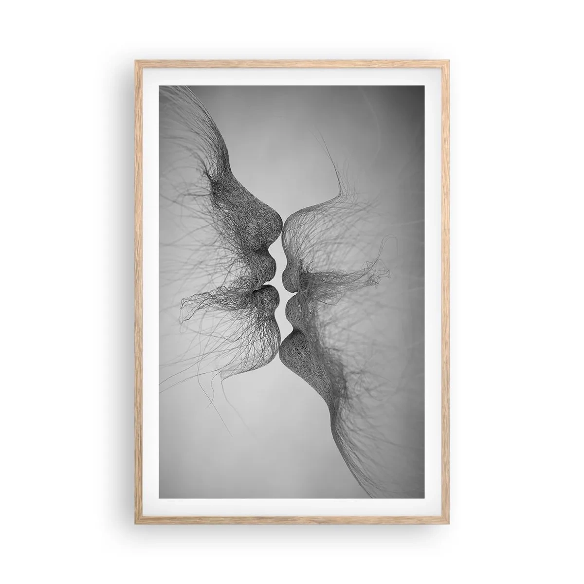 Póster en marco roble claro - Beso del viento - 61x91 cm