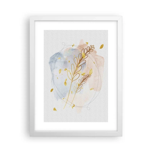 Póster en marco blanco - Ráfaga dorada - 30x40 cm