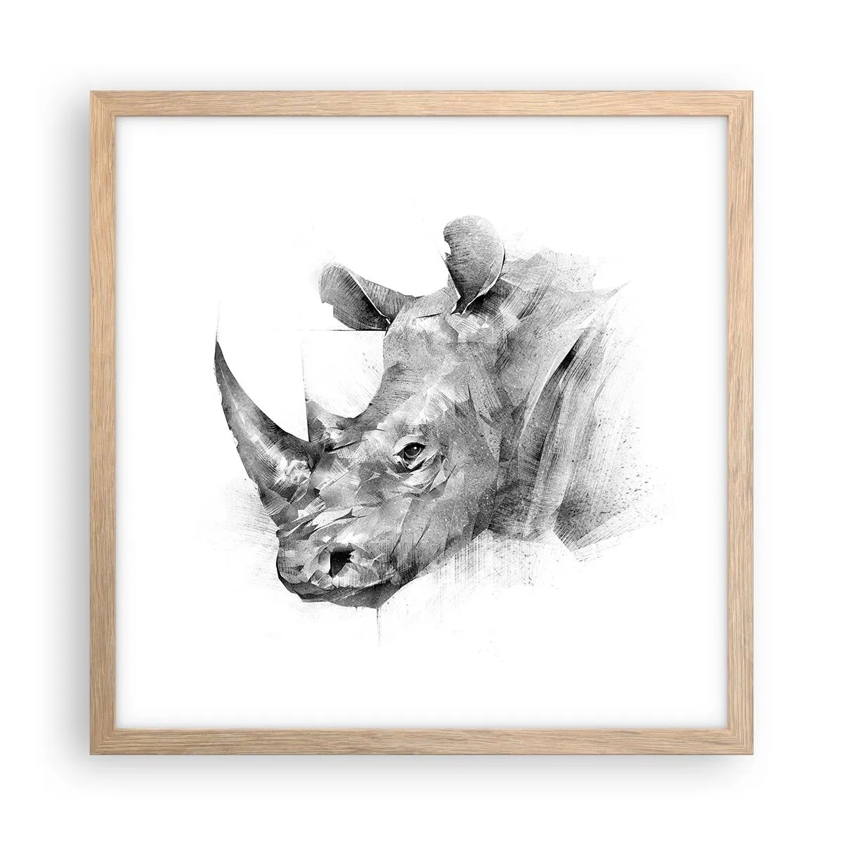 Póster en marco roble claro - Retrato africano - 40x40 cm