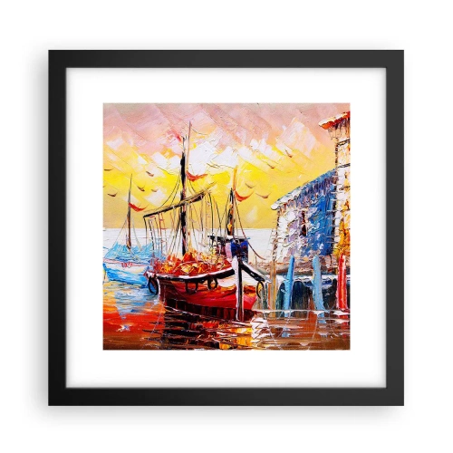 Póster en marco negro - Feliz regreso - 30x30 cm