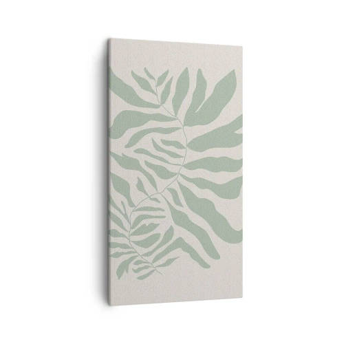 Cuadro sobre lienzo - Impresión de Imagen - Rama esmeralda - 45x80 cm