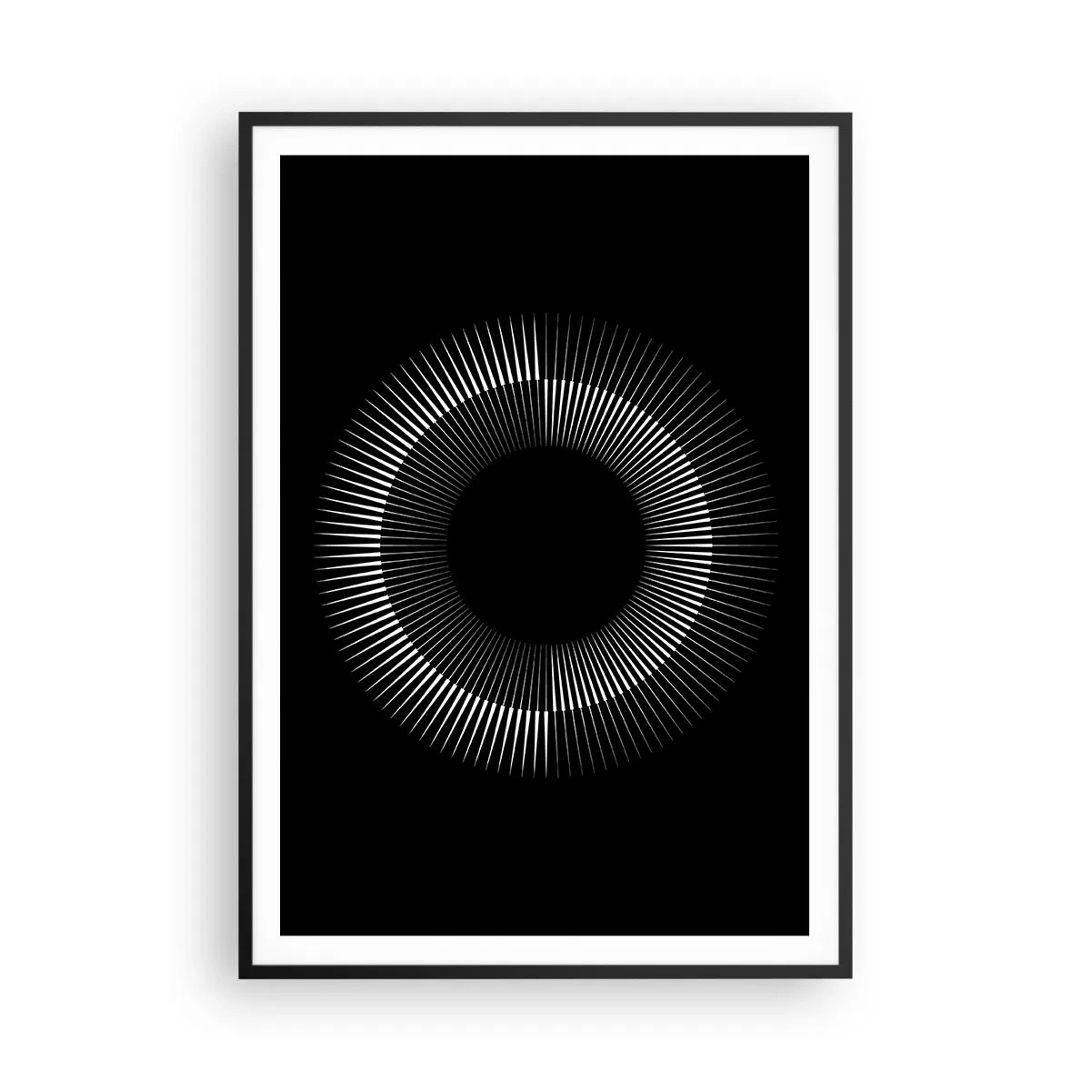 Póster en marco negro - Sol negro - 70x100 cm