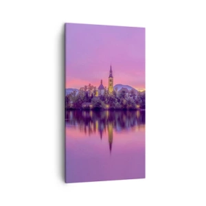 Cuadro sobre lienzo - Impresión de Imagen - Isla de cuento de hadas al atardecer  - 45x80 cm