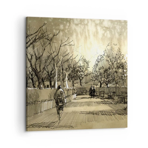Cuadro sobre lienzo - Impresión de Imagen - Un momento hecho a pluma - 60x60 cm