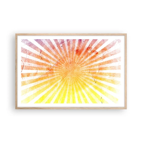 Póster en marco roble claro - Renacer del sol - 91x61 cm