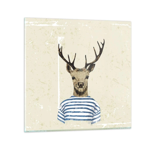 Cuadro sobre vidrio - Impresiones sobre Vidrio - Porque me gustan las camisas de rayas - 60x60 cm