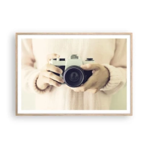 Póster en marco roble claro - Una visión diferente - 100x70 cm