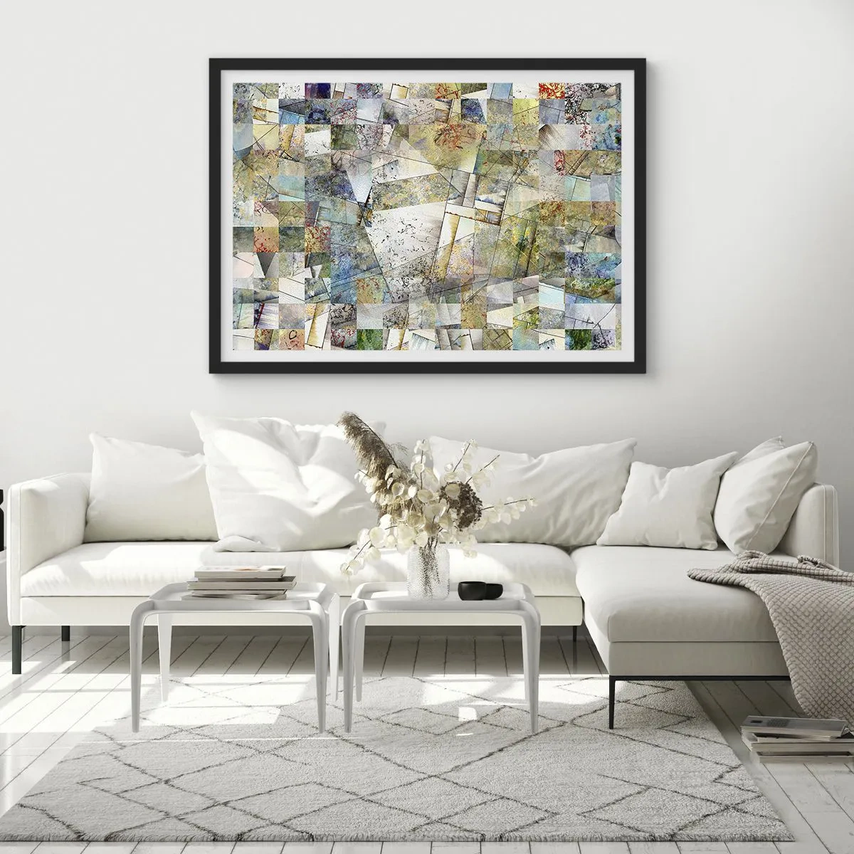 Póster en marco negro - Remodelación geométrica - 40x30 cm