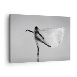 Cuadro sobre lienzo - Impresión de Imagen - Una bailarina en una pose etérea con tela fluida. - 70x50cm - Ligereza y gracia - Decoración de pared moderna para salón y dormitorio ARTTOR