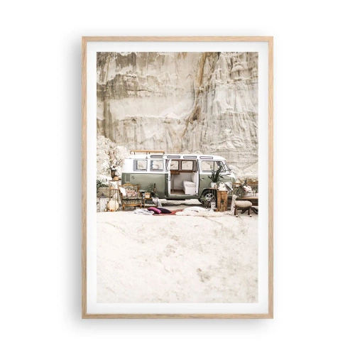 Póster en marco roble claro - Hora de empezar el viaje - 61x91 cm