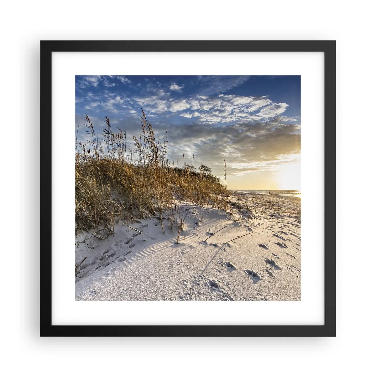 Póster en marco negro - Invitación a un paseo - 40x40 cm