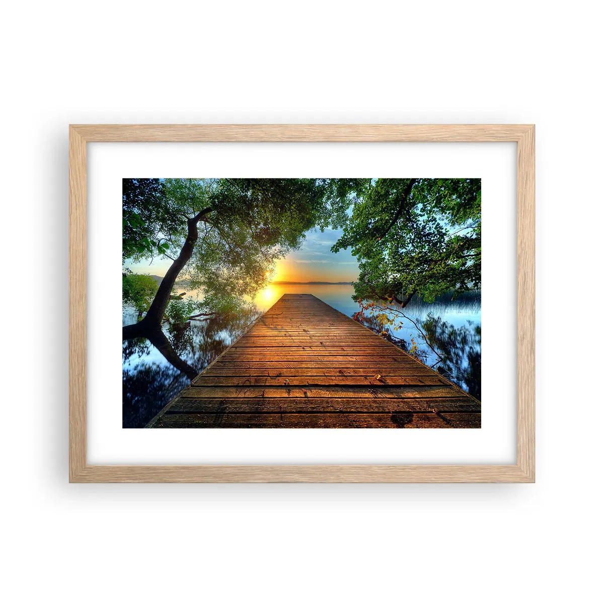 Póster en marco roble claro - Tómate tu tiempo, siéntate - 40x30 cm