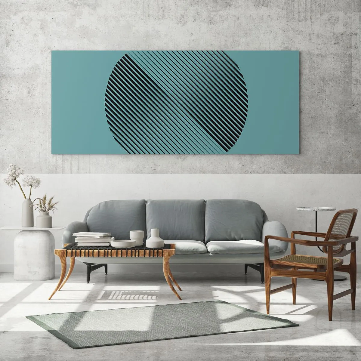 Cuadro sobre vidrio - Impresiones sobre Vidrio - El círculo: una variación geométrica - 100x40 cm
