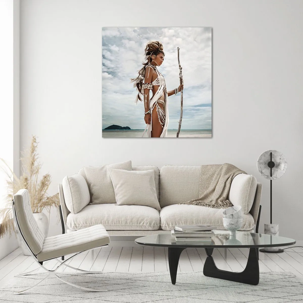 Cuadro sobre vidrio - Impresiones sobre Vidrio - Reina de los trópicos - 40x40 cm