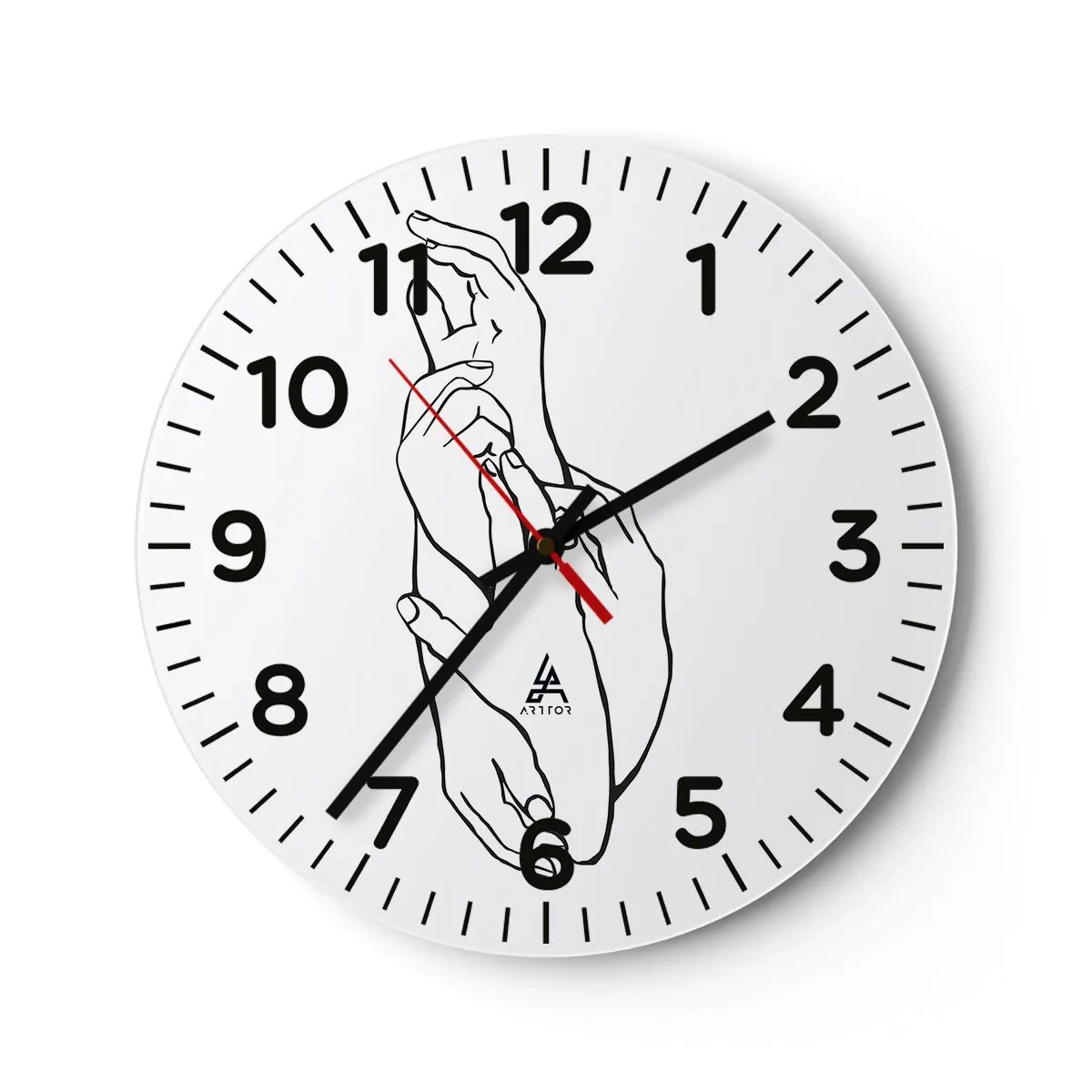 Reloj de pared - Reloj de vidrio - El tacto - 30x30 cm