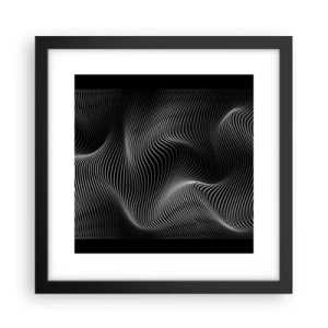 Póster en marco negro - La danza de la luz en el espacio - 30x30 cm