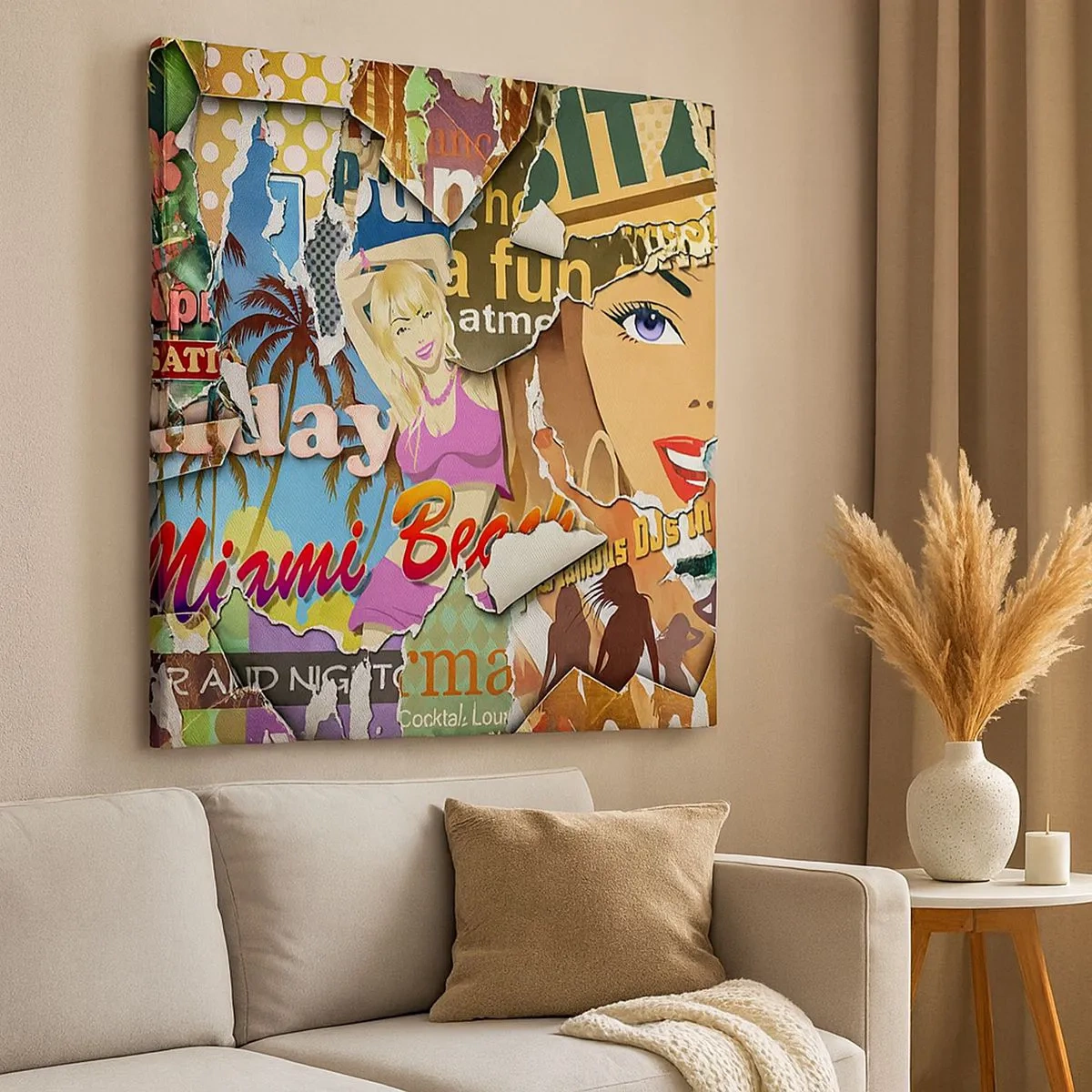 Cuadro sobre lienzo - Impresión de Imagen - Recuerdos de las vacaciones - 30x30 cm