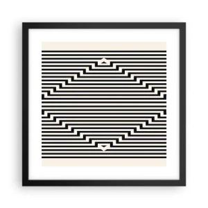 Póster en marco negro - Ilusión geométrica - 40x40 cm