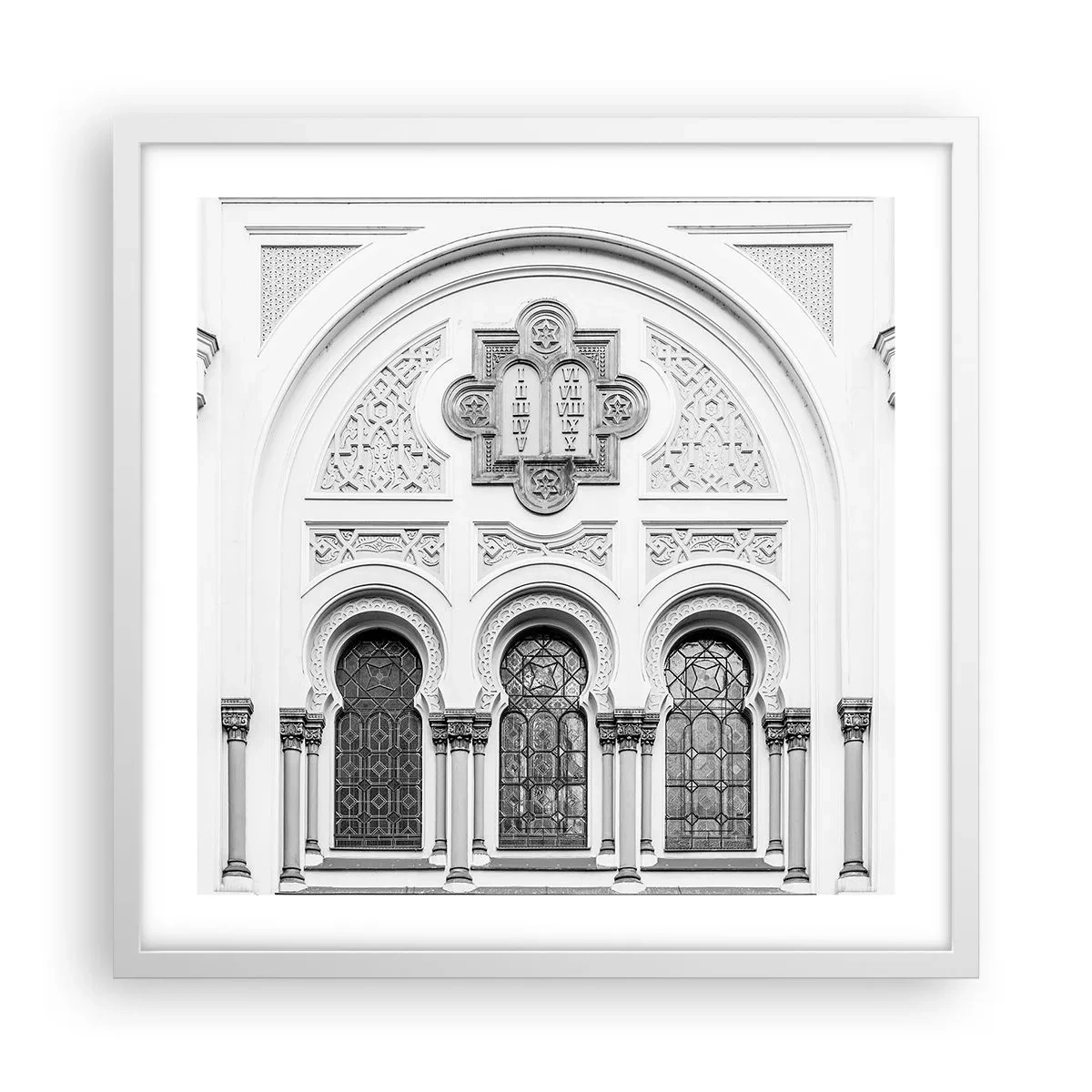 Póster en marco blanco - En la frontera de las culturas - 50x50 cm